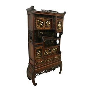 Japanese Carved Shodana Cabinet